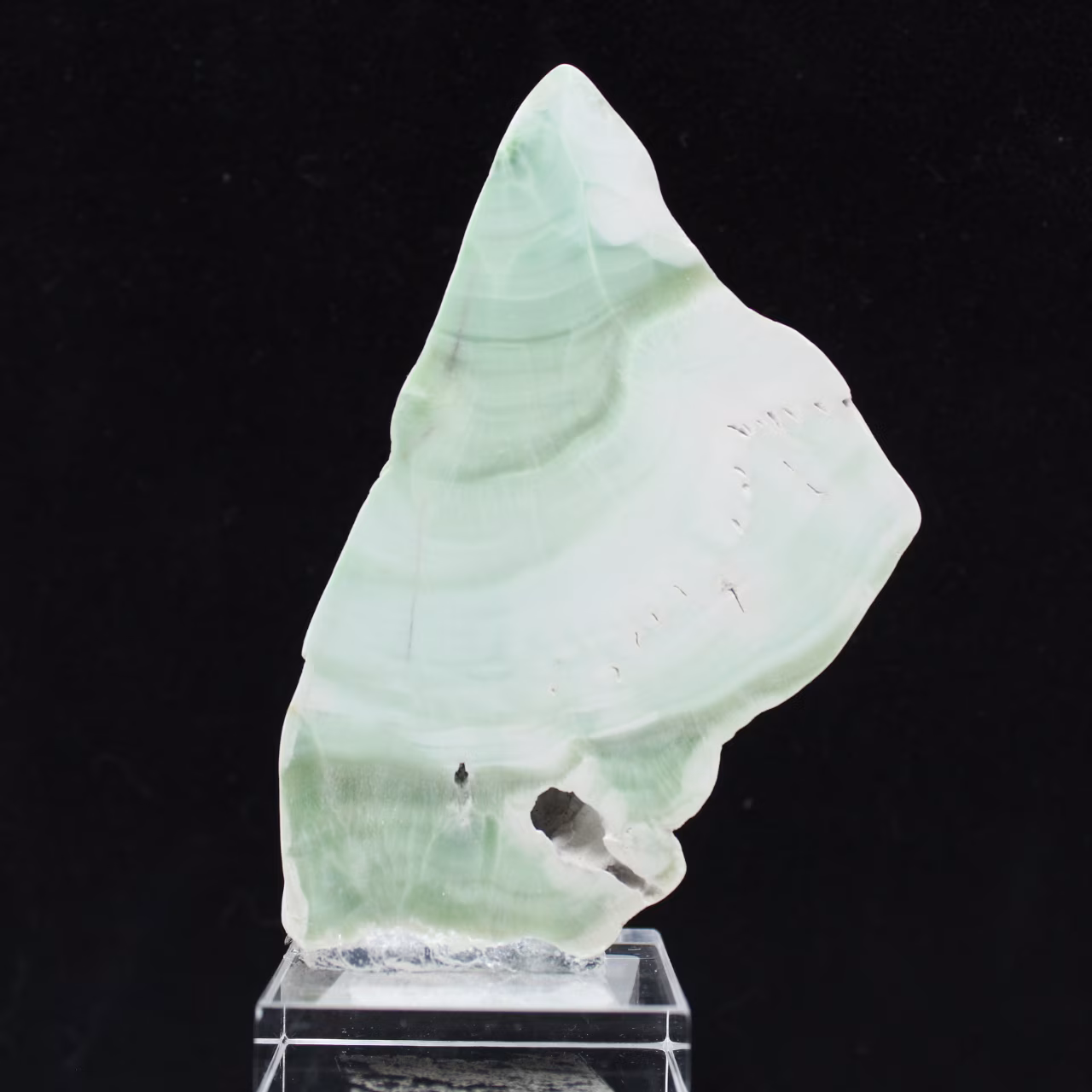 Fatia natural de aragonita verde para decoração