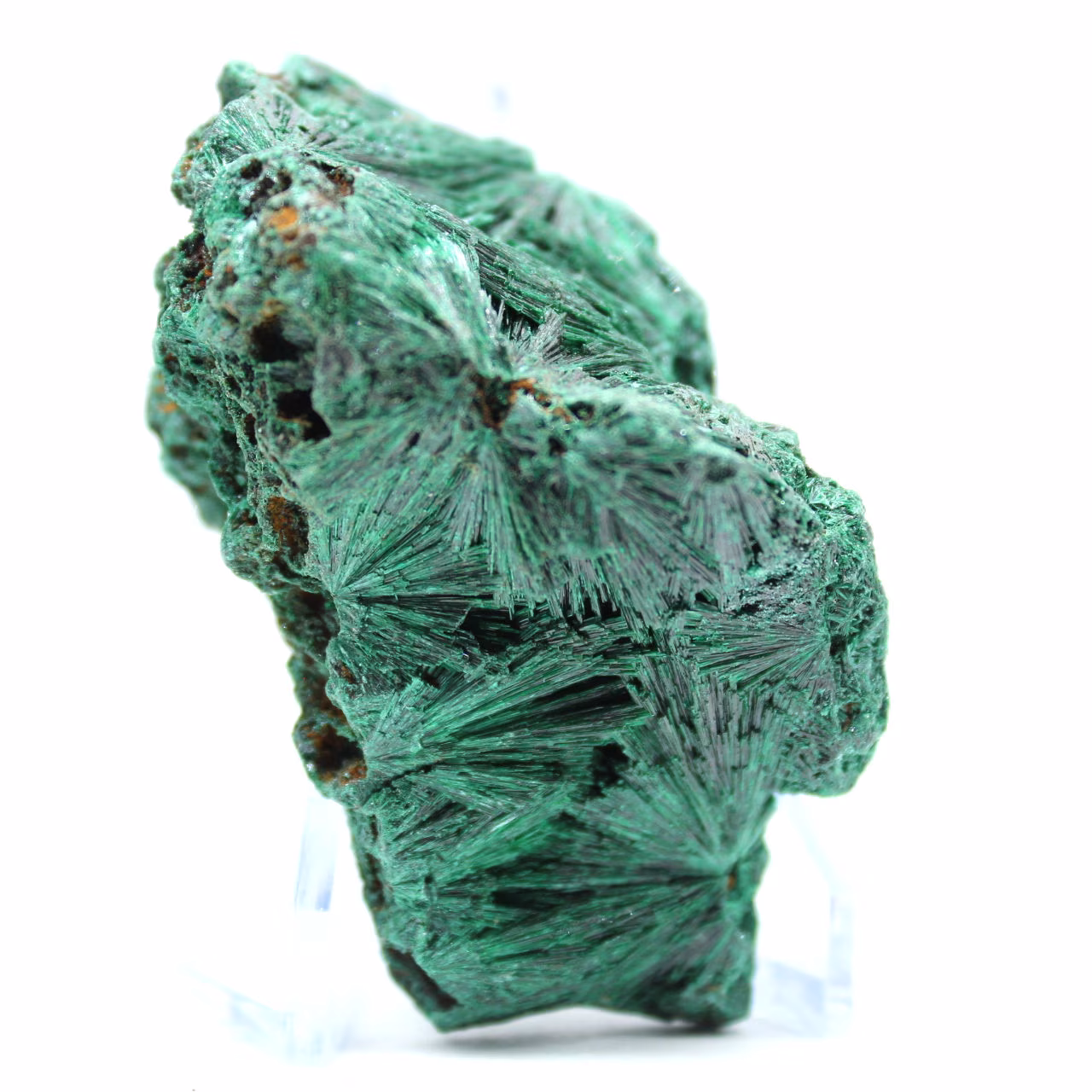 Pedaço de malaquita fibrosa bruta