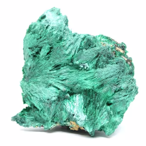 Pedra de malaquita fibrosa bruta
