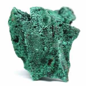 Cristal de malaquita fibroso bruto