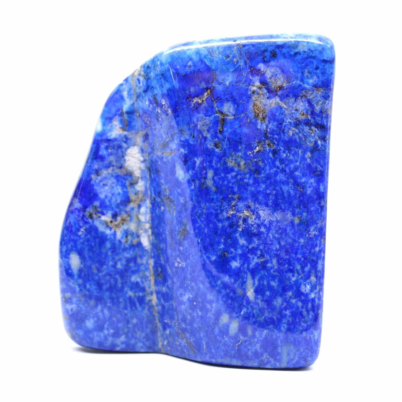 Ornamento de lápis-lazúli azul profundo em formato livre