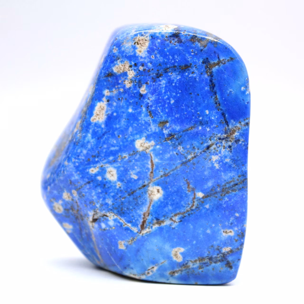 Lápis-lazúli polido, rocha mineral autêntica
