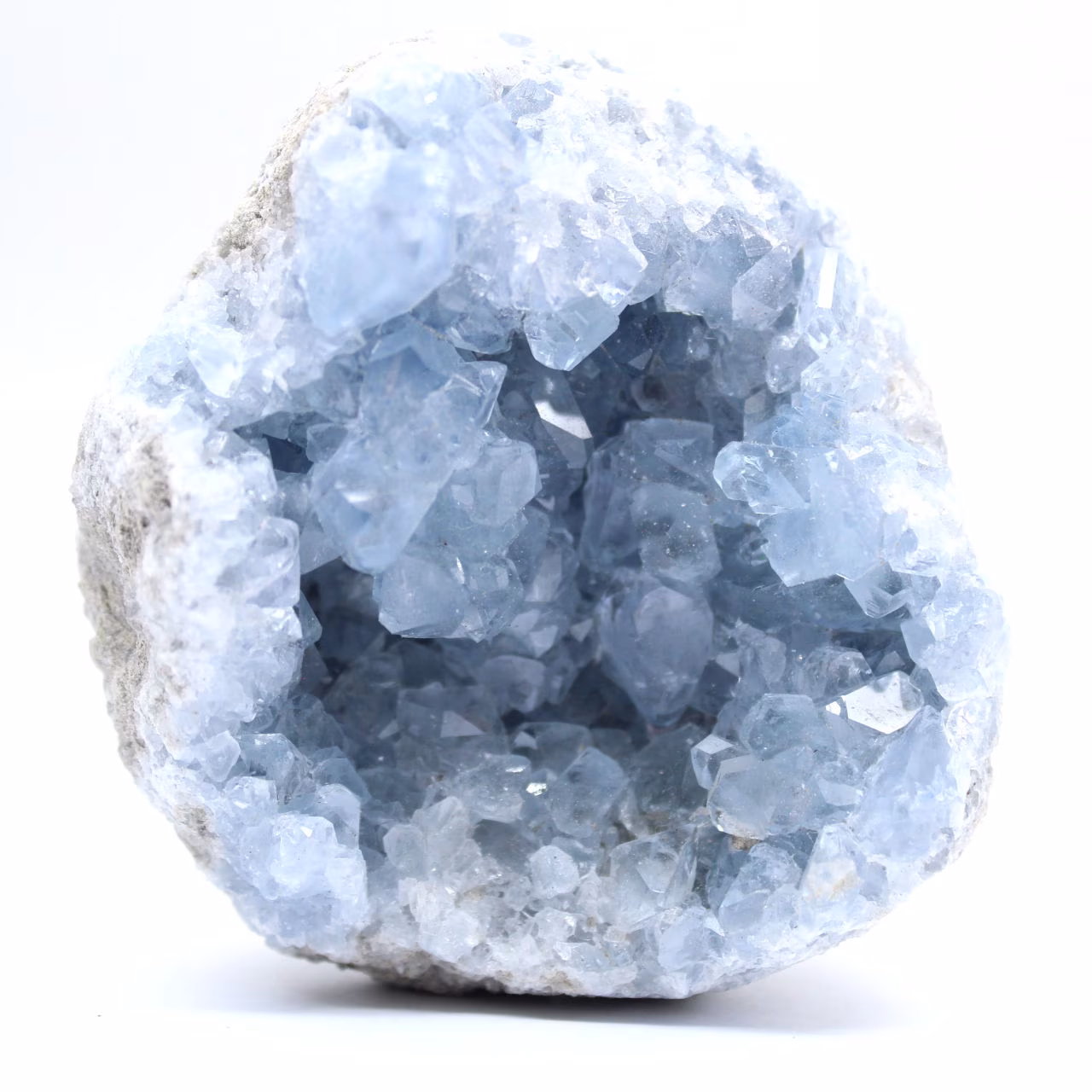 Geodo decorativo de celestita azul de Madagascar