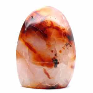 Enfeite médio de cornalina polida - Pedra natural de Madagascar para decoração