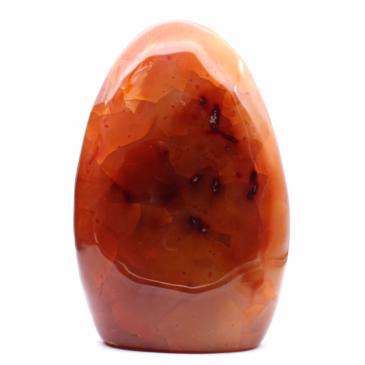 Cornalina polida XXL Madagascar - Pedra decorativa vermelho-alaranjada autêntica (ornamento)
