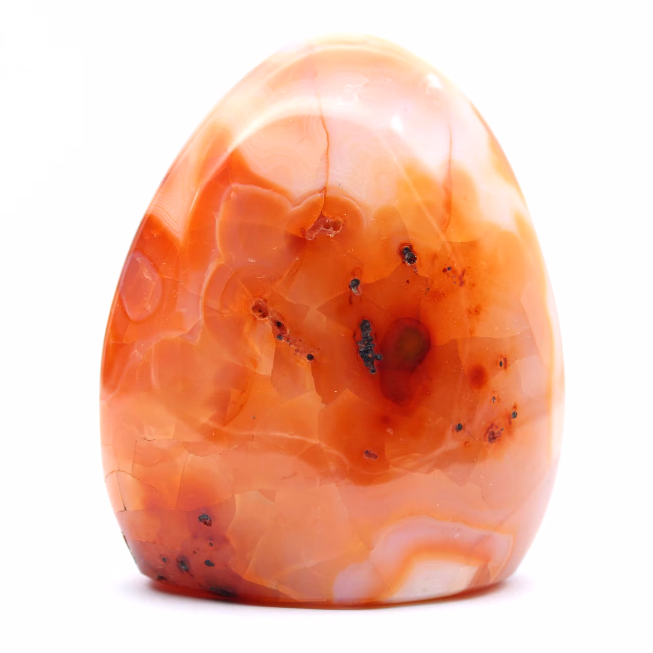 Enfeite decorativo de cornalina polida - Pedra natural de Madagascar (450g)