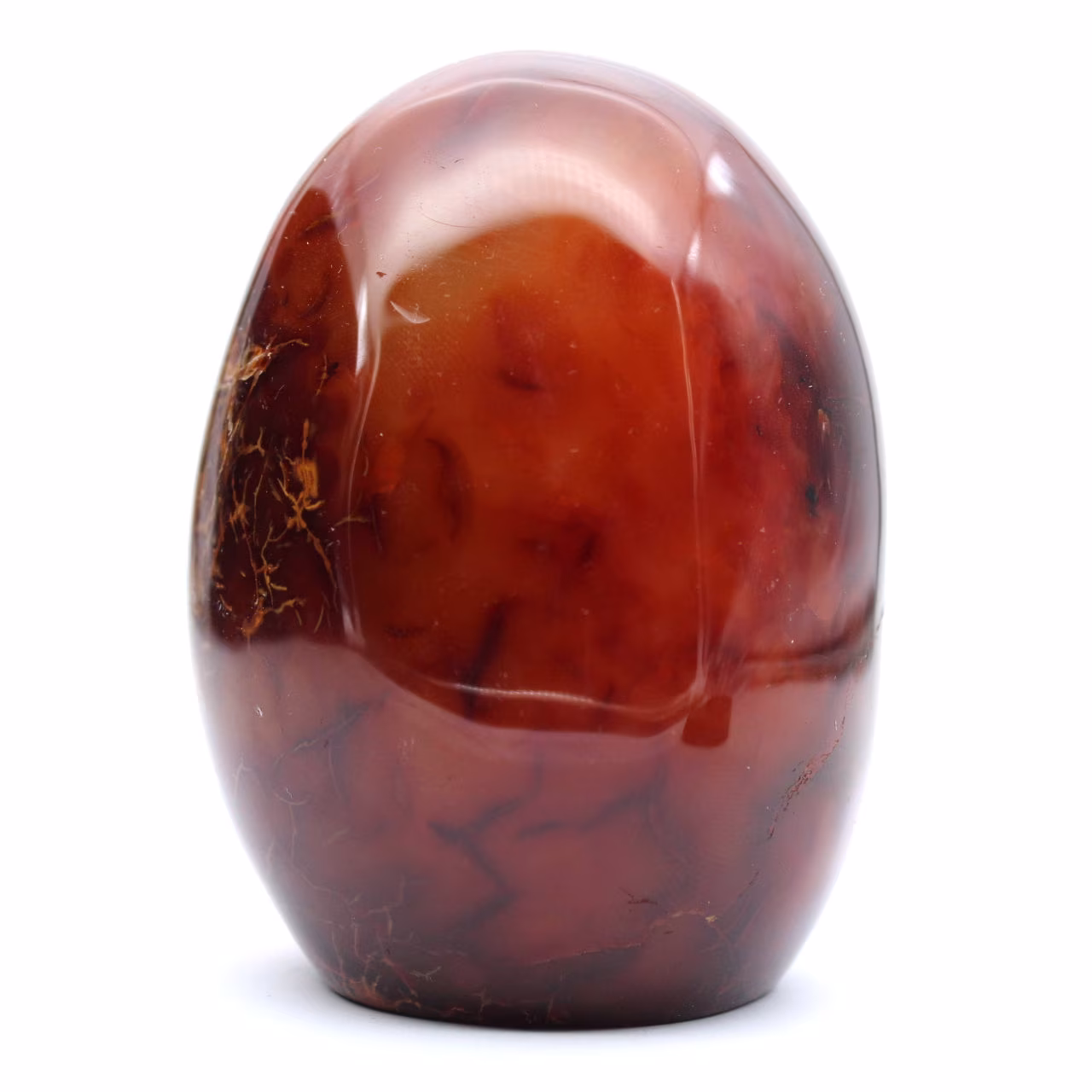 Ornamento autêntico de cornalina polida de Madagascar - mineral decorativo e colecionável
