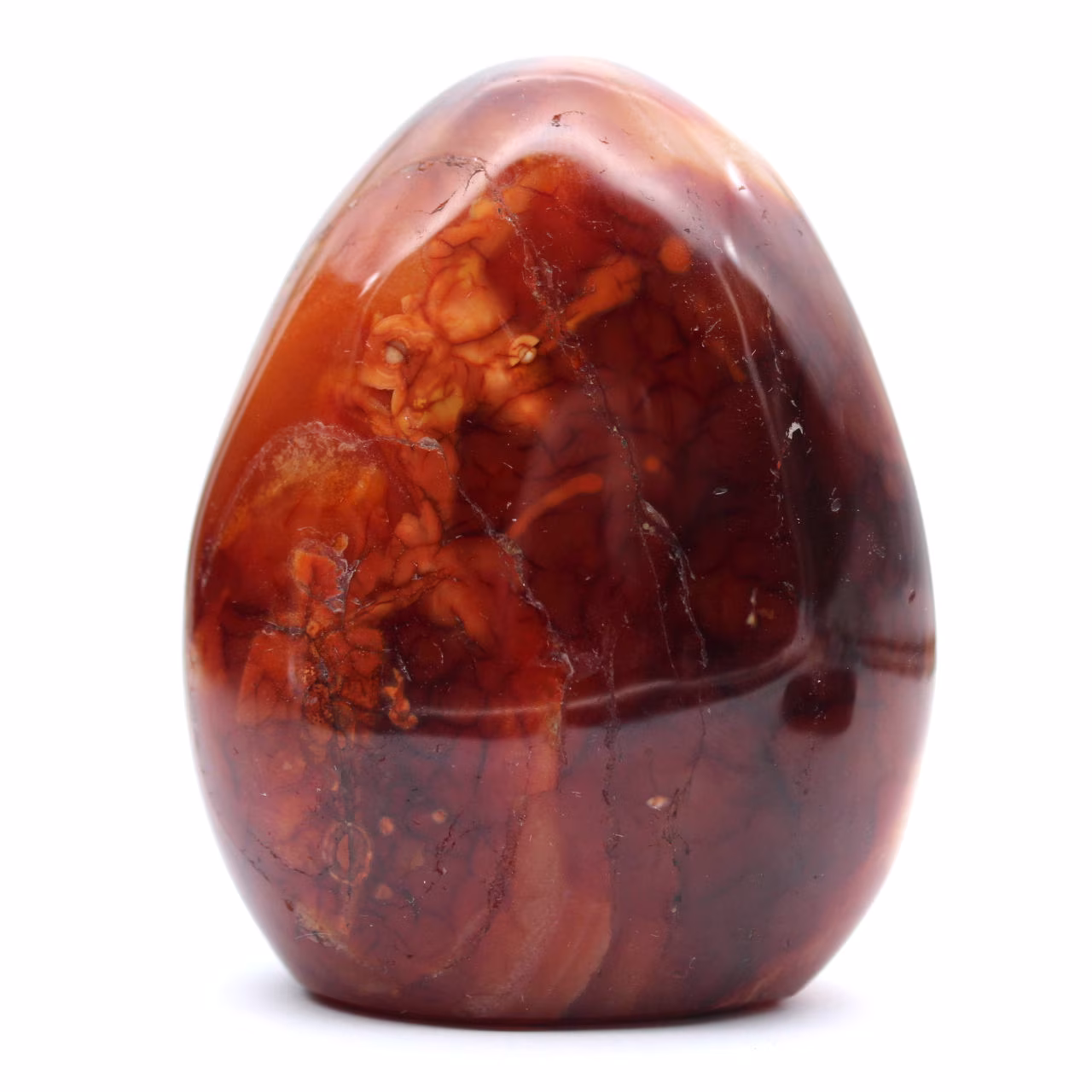 Cornalina polida de Madagascar - Pedra natural ideal para decoração e coleção (ornamento)