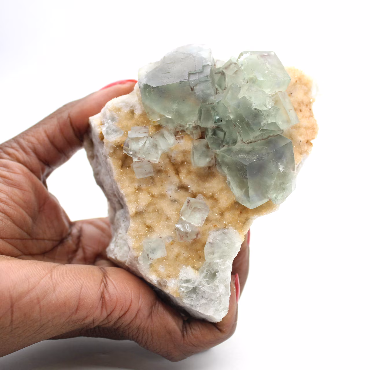Cristais de fluorita verde: Coleção Mineralógica de Marrocos