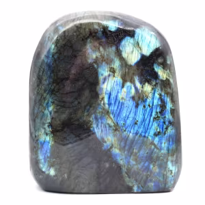 Pedra labradorita polida, autêntica de Madagascar.