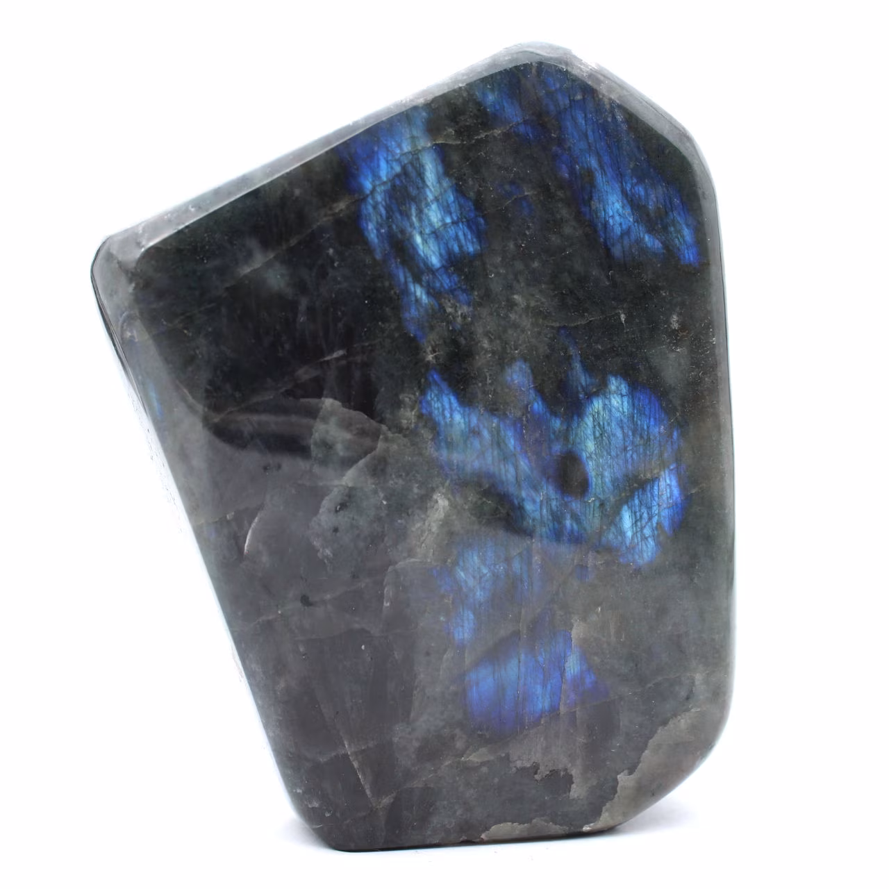 Pedra labradorita polida, peça decorativa de Madagascar