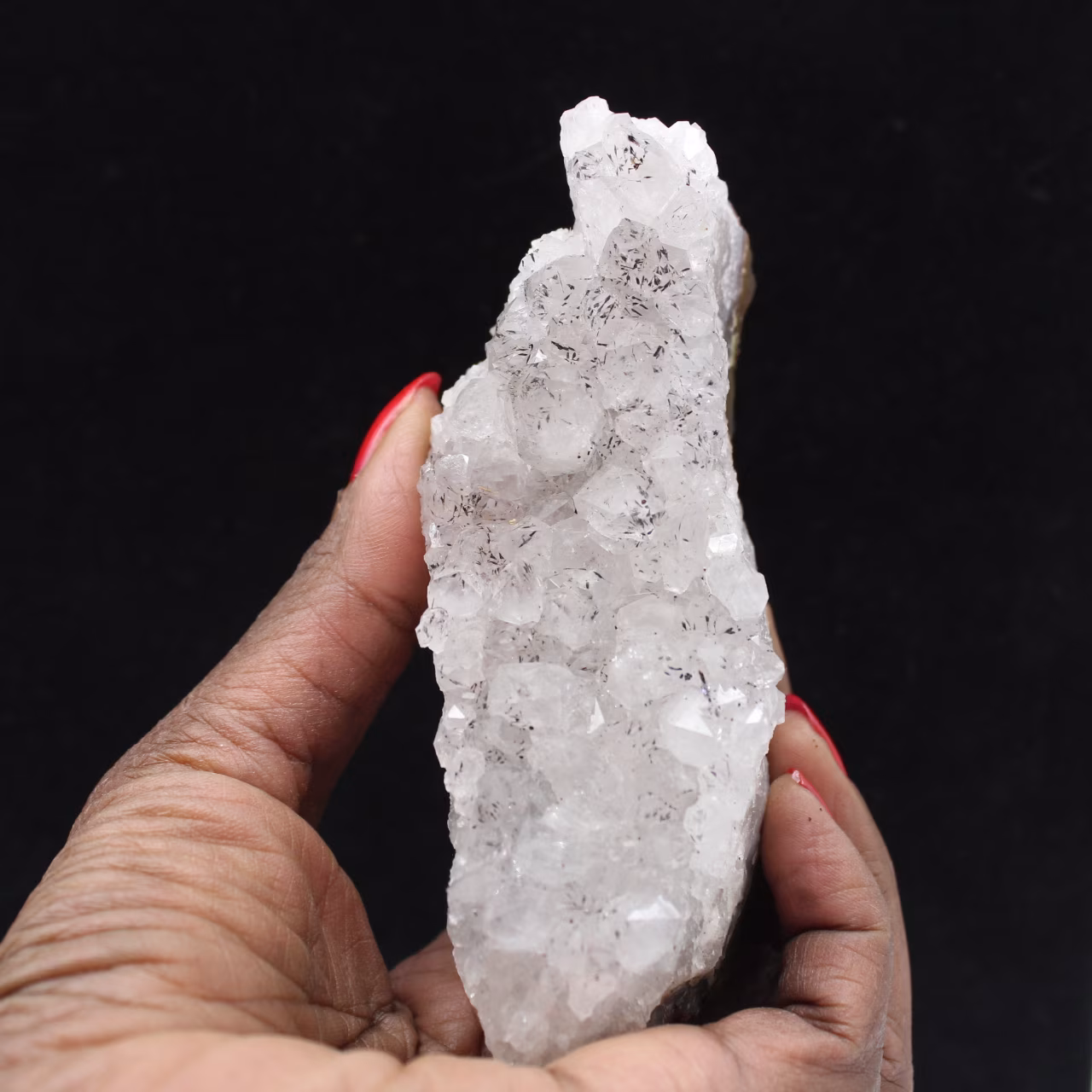 Cristais de quartzo goethita, rocha natural bruta, Marrocos