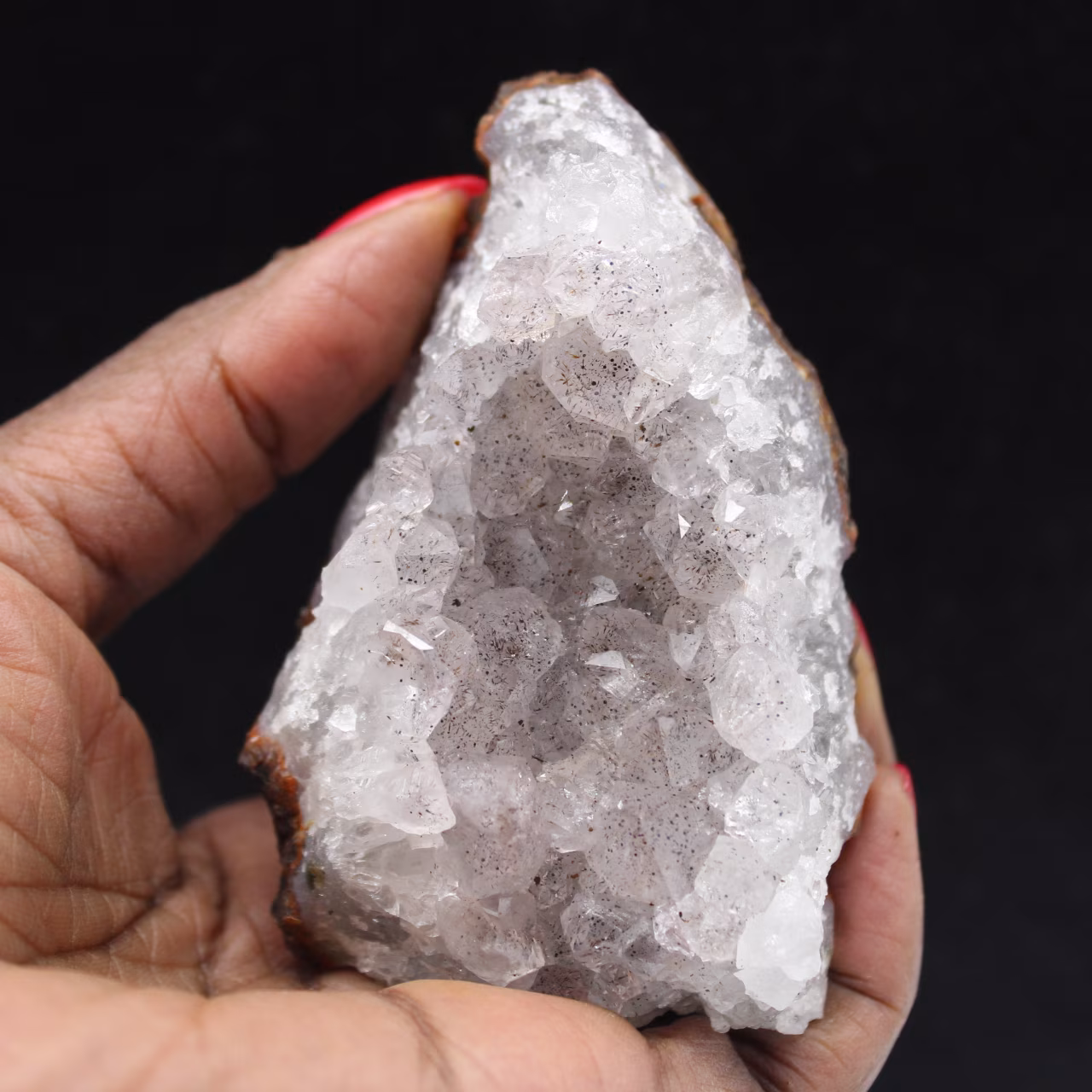 Drusas de quartzo e goethita, pedra natural marroquina 225g