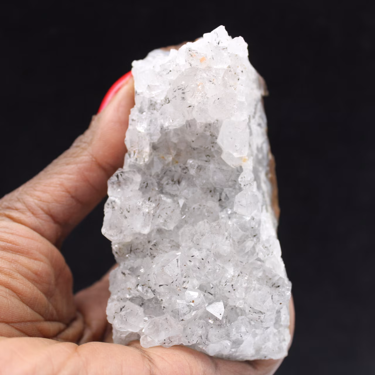 Pequeno cristal de quartzo com inclusão de goethita, Marrocos