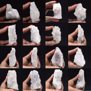 Quartzo bruto de Marrocos, cristais com inclusões de goethita.