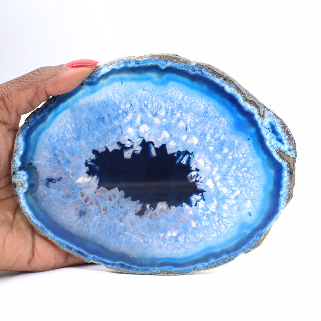 Ágata azul natural fatiada do Brasil