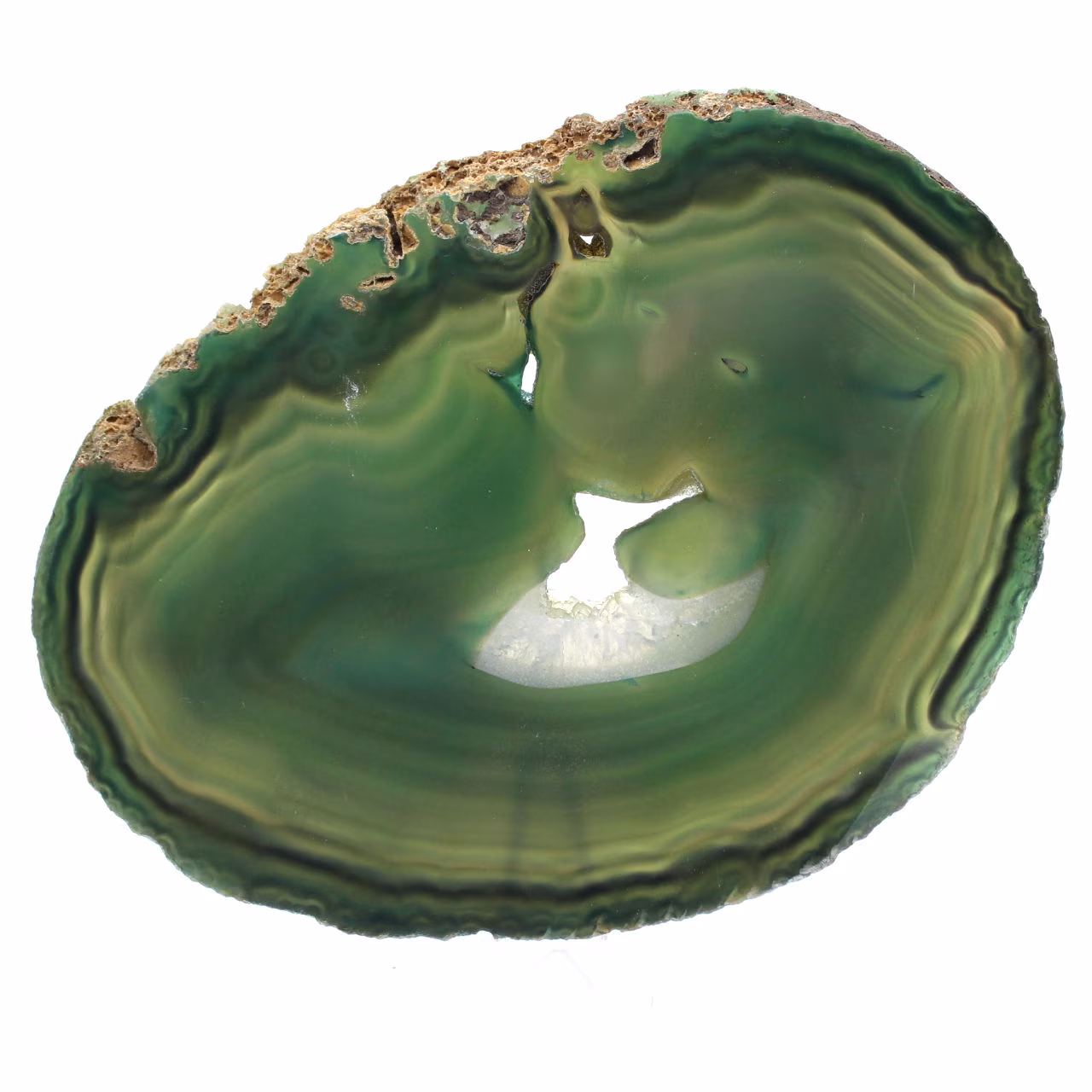 Fatia de ágata verde natural – Peça decorativa 250 g