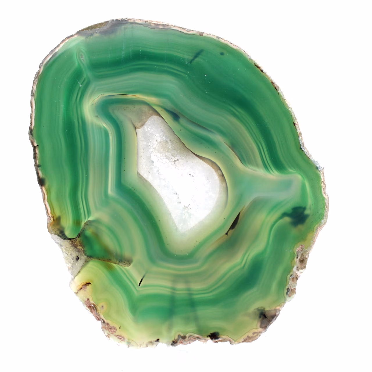 Espécime de ágata verde fatiada – Origem Brasil 240 g