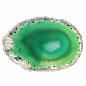 Fatia de ágata verde polida – exemplar brasileiro, 205 g