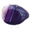 Fatia de ágata brasileira, tingida de roxo, para coleção. - 0