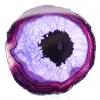 Ágata brasileira: fatia de mineral tingida de roxo - 0