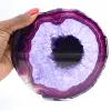 Ágata brasileira: fatia de mineral tingida de roxo - 3