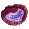 Fatia de Ágata Brasileira, Pedra Ornamental Roxa - 1