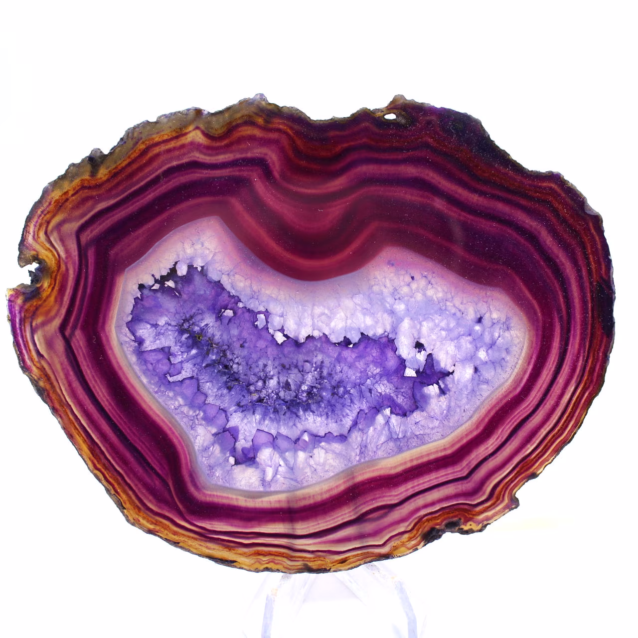Fatia de Ágata Brasileira, Pedra Ornamental Roxa