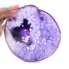 Fatia de ágata brasileira maciça, em tons de roxo. - 3