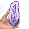 Fatia de ágata clara com tonalidade roxa para decoração. - 3