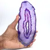 Decoração Mineral: Fatia de Ágata Roxa Brasileira - 3
