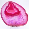 Fatia polida de ágata com tonalidade rosa. - 0
