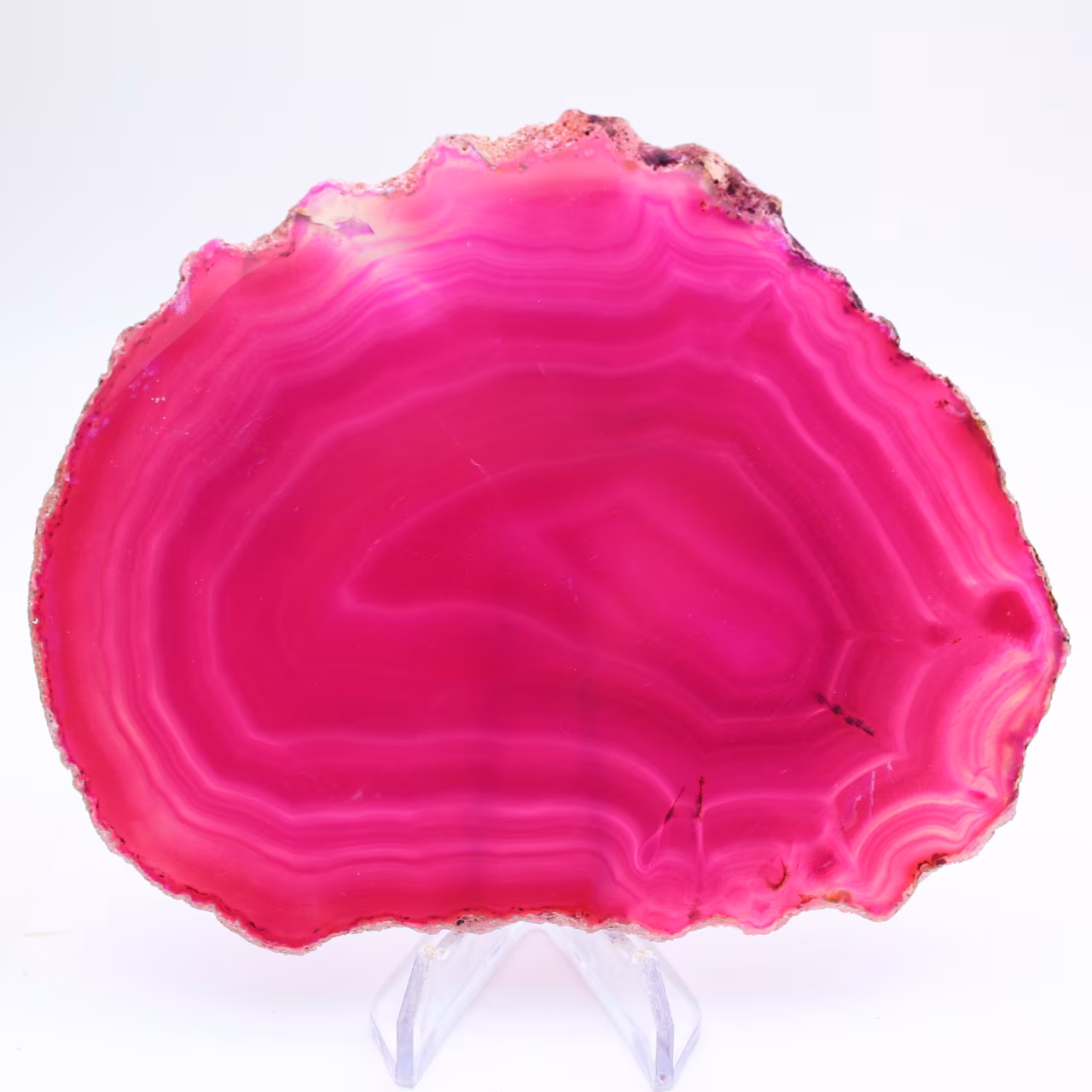 fatia decorativa de ágata com tonalidade rosa