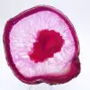 Fatia decorativa de ágata com tonalidade rosa. - 1