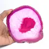 Fatia decorativa de ágata com tonalidade rosa. - 3
