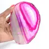 Ágata polida fatiada com tonalidade rosa - 3