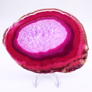 Fatia decorativa de ágata tingida de rosa