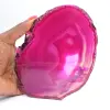 Fatia de ágata brasileira com tonalidade rosa - 3