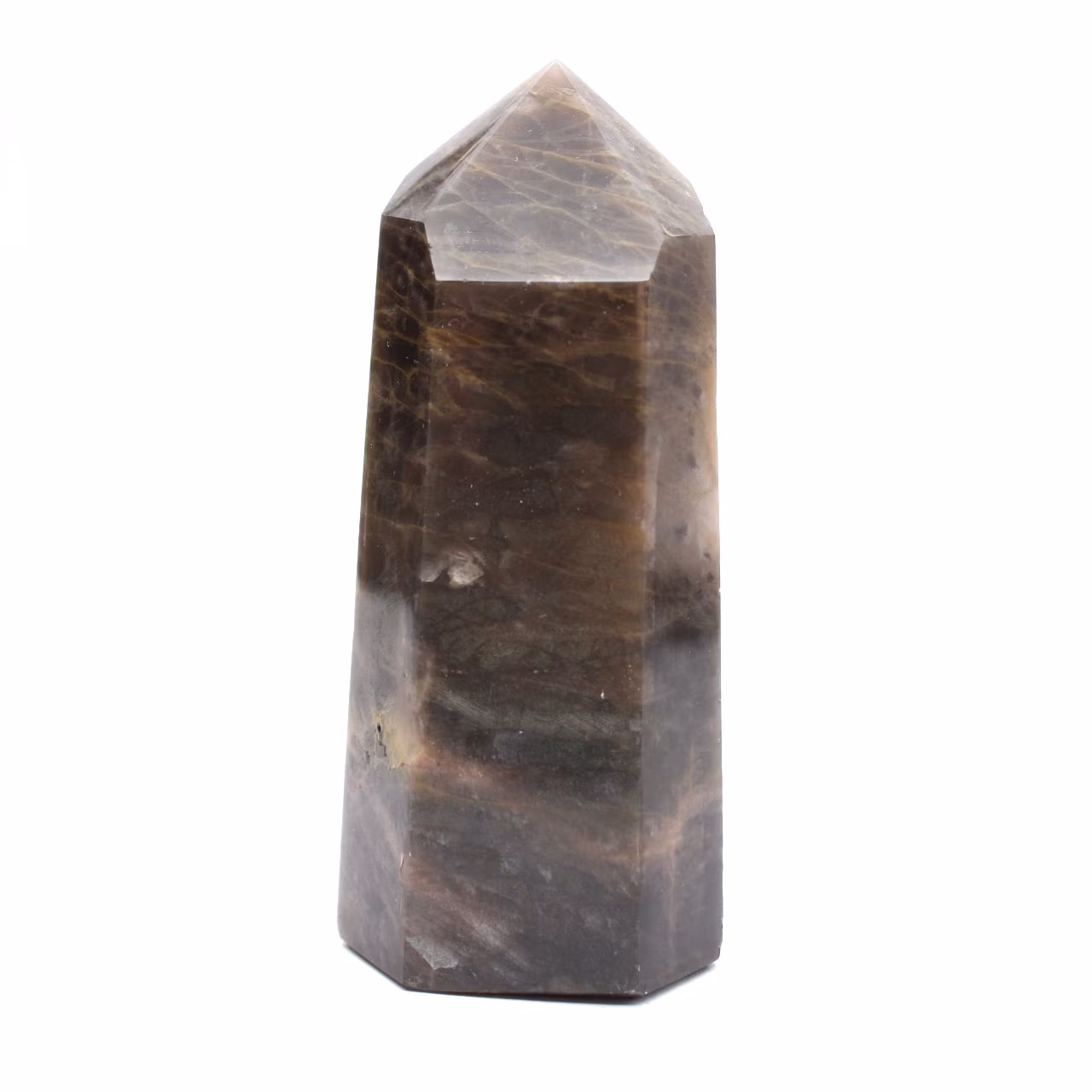 Prisma regular em microclina - Pedra da Lua Negra para vitrine