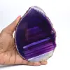 Fatia de ágata brasileira, tingida de roxo, para coleção. - 1