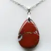 Jaspe Vermelho de Madagascar e Corrente - 0