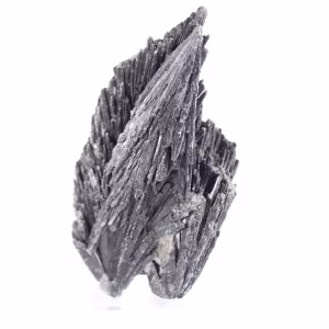 Cyanite noire brésilienne, spécimen de collection sur socle 70 g
