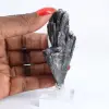 Cyanite noire brésilienne, minéral cristallisé sur socle 35 g - 1