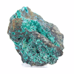 Brochantita chilena: mineral bruto em ganga e embasamento