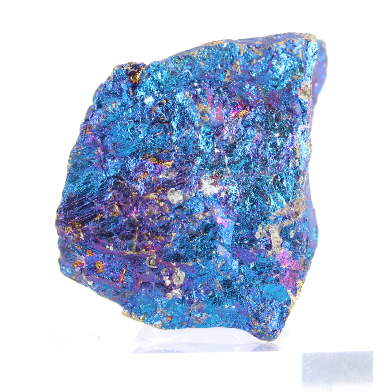 Chalcopyrite irisée du Mexique sur socle pour collection minérale