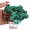 Malaquite fibrosa do Congo sobre base acrílica, espécime natural - 7