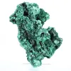 Malaquite fibrosa esguia da RDC, mineral autêntico sobre base - 3