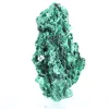 Malaquite fibrosa esguia da RDC, mineral autêntico sobre base - 4