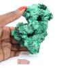 Malaquite fibrosa esguia da RDC, mineral autêntico sobre base - 6