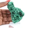 Pedra de malaquite da RDC em fibras radiantes, base acrílica - 6